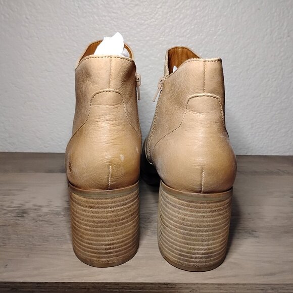 Lucky Brand Women Quimlee Brown Leather Zip Chunky Ankle Boots sz 12 - Picture 7 of 10